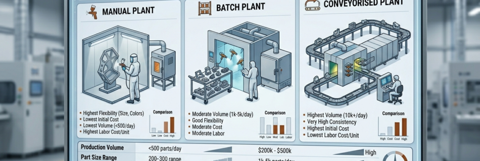 Conveyorised vs Batch vs Manual Powder Coating Plant