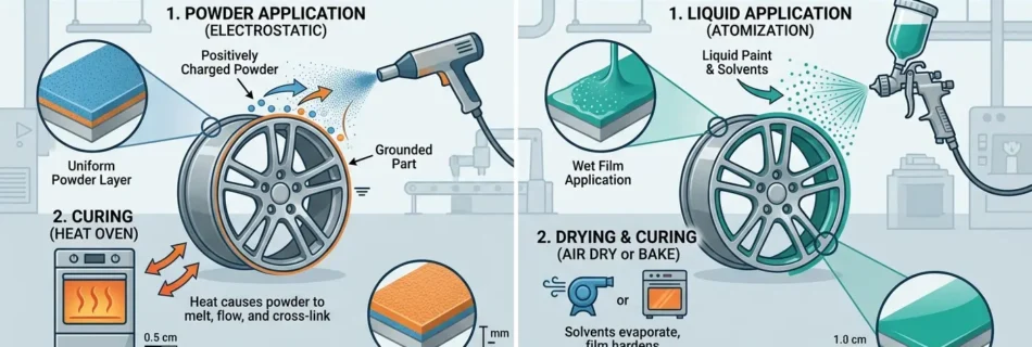 powder coating vs liquid painting