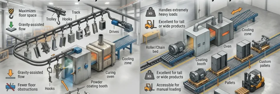 Powder Coating Conveyor System Options
