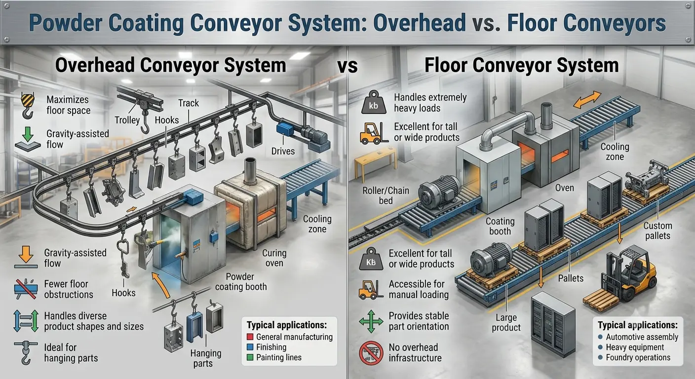 Powder Coating Conveyor System Options