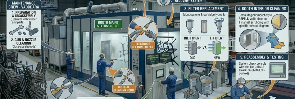 Powder coating booth maintenance