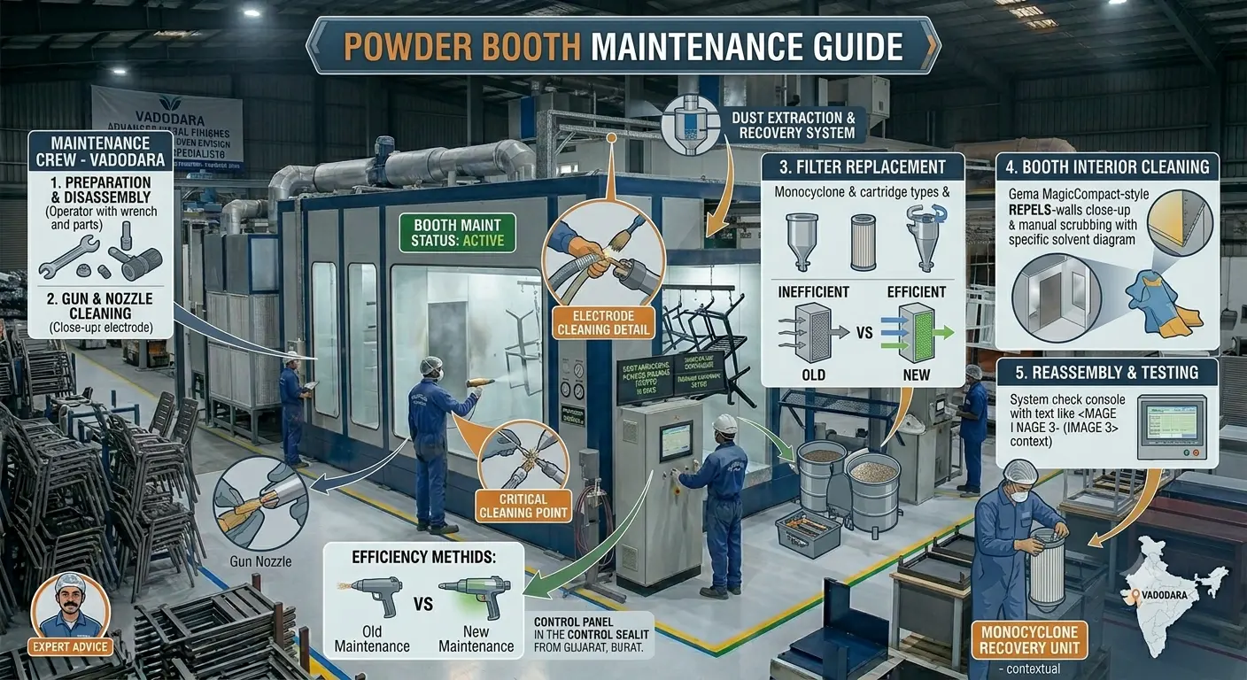 Powder Coating Booth Maintenance: Complete Checklist & Best Practices 2 Powder coating booth maintenance