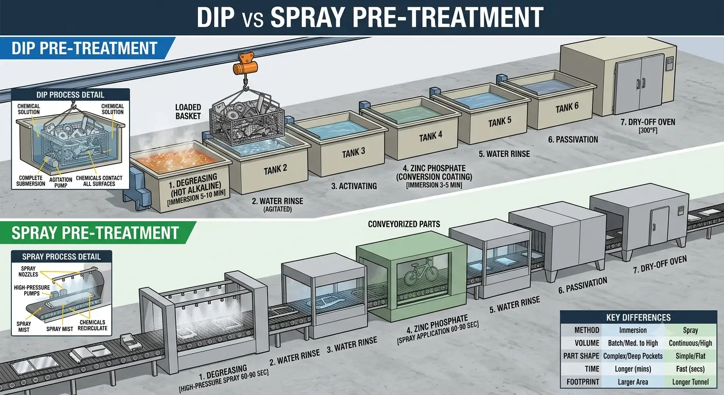 Dip vs Spray Pre-Treatment: Which Method Ensures Better Coating Adhesion?
