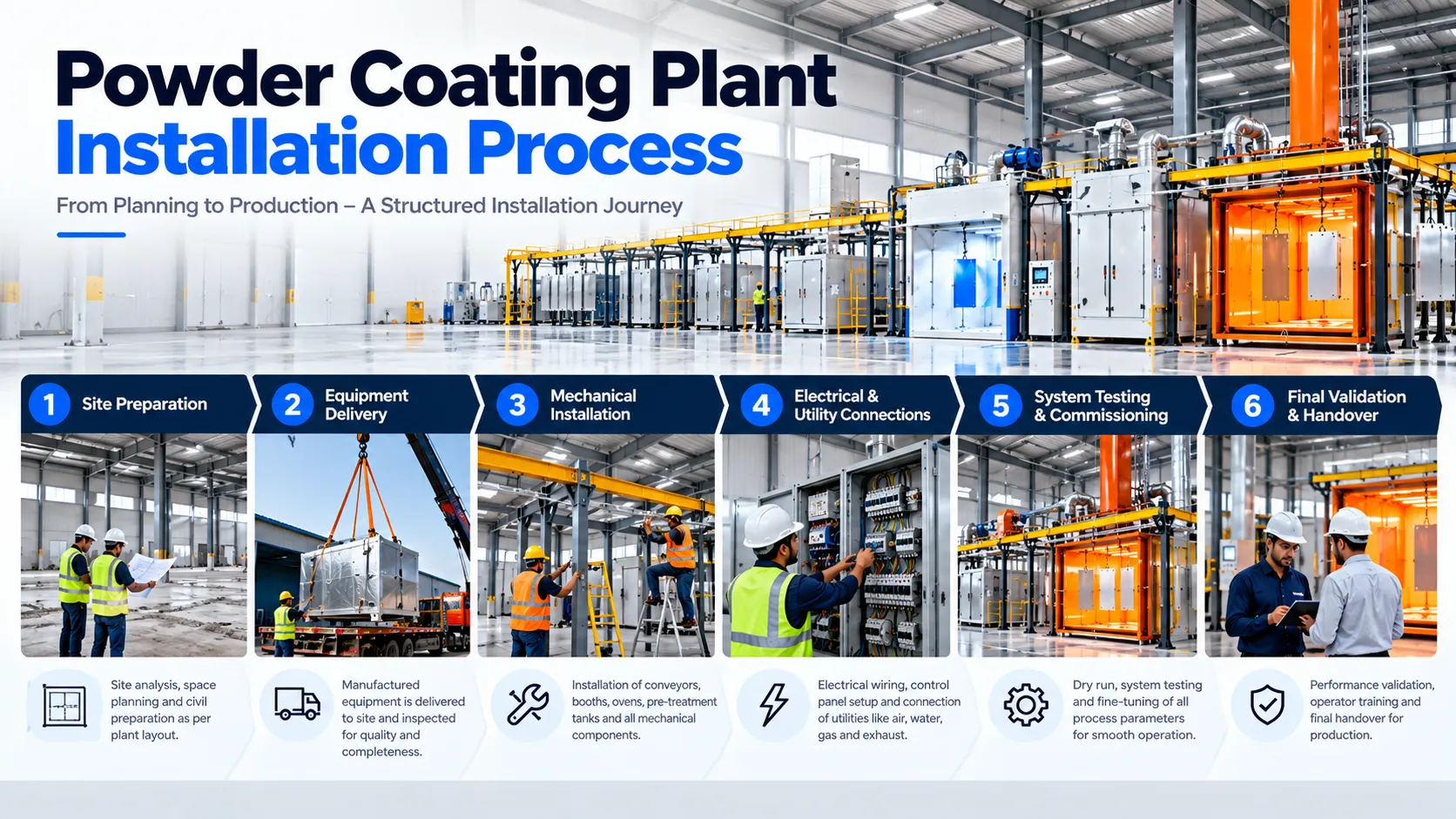 powder coating plant installation process